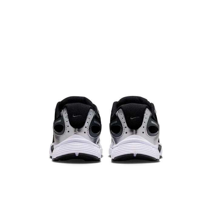 Nike youth sneakers from the back with black heel collar and white midsole