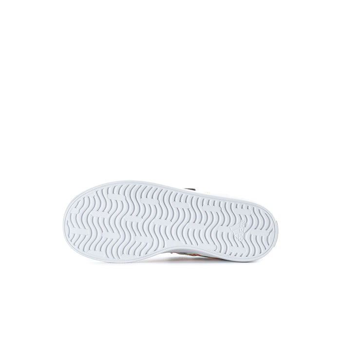 Kids' white rubber outsole with tread, black upper edge visible
