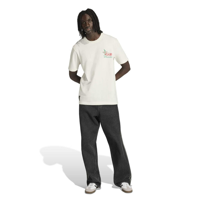 Cloud white men’s mascot T-shirt, short sleeves, front chest multicolor logo