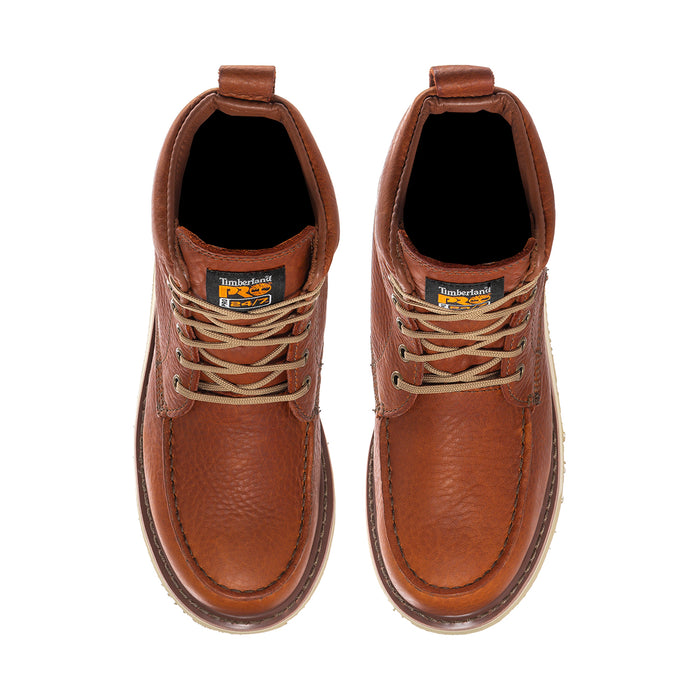 Men's rust lace-up ankle boots, view of tongues and open black-lined interior.