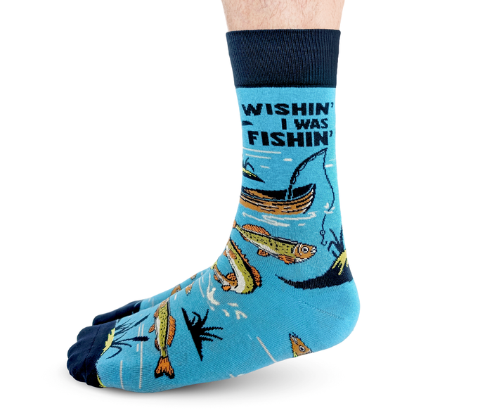 FISHING HOBBY PRINT PATTERN SOCKS MEN UPTOWN SOX