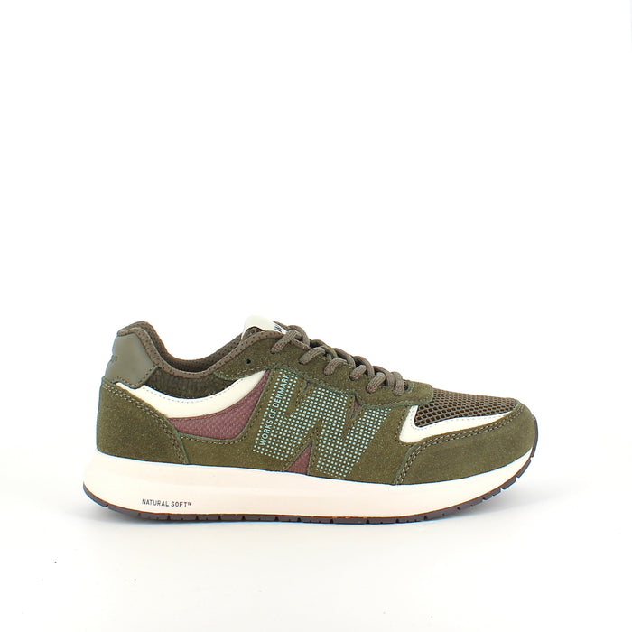 Woden Rigmor Open Mesh sneaker i mörk olivgrön