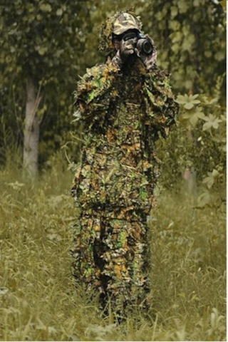 Woodland Camouflage clothing 3D jungle Hunting Hide Leaf Ghillie Suit - GhillieSuitShop