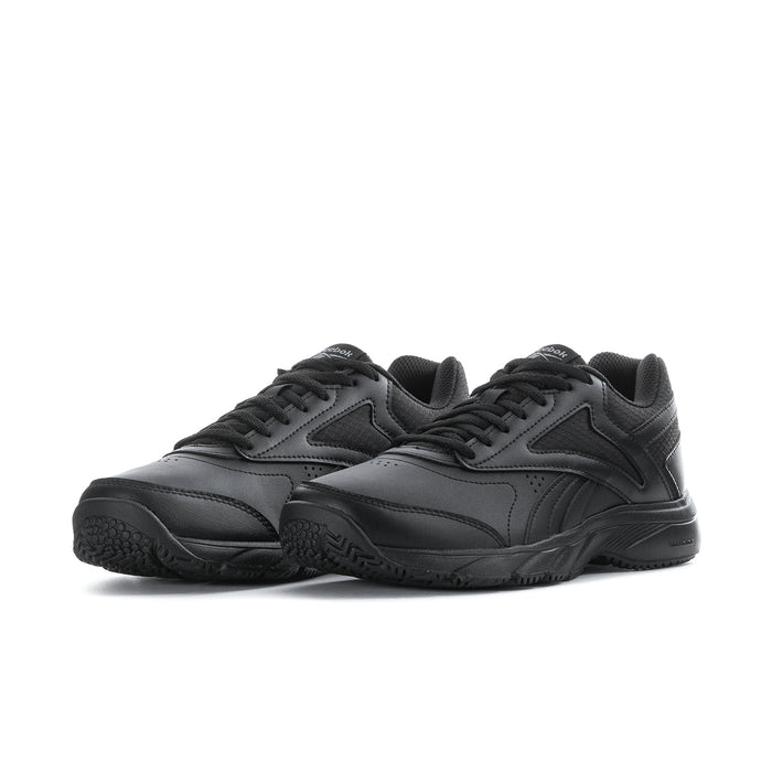 Women's black lace-up sneaker, three-quarter side view