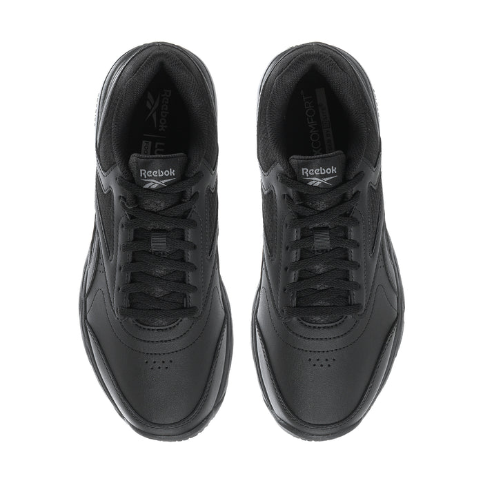 Women's black lace-up sneaker, top and interior view