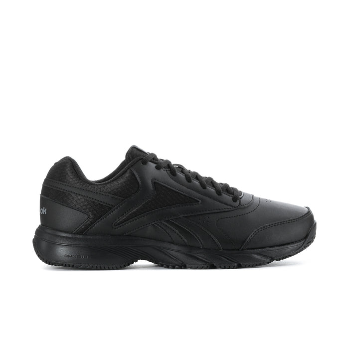 Black men's lace-up work sneaker with cushioned sole