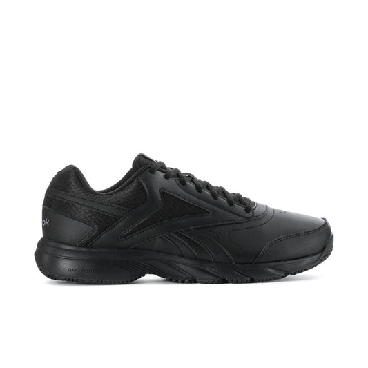 Black men's lace-up work sneaker with cushioned sole