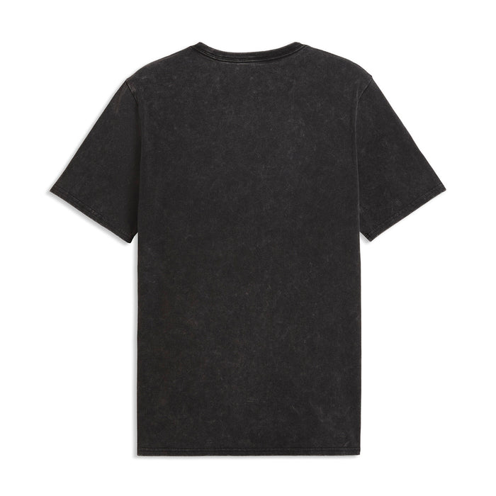 Mens dark heather charcoal short-sleeve crewneck tee, plain front view