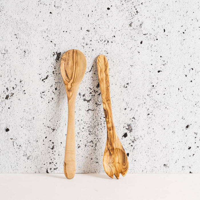 WS Olive Wood Utensils Serving Set
