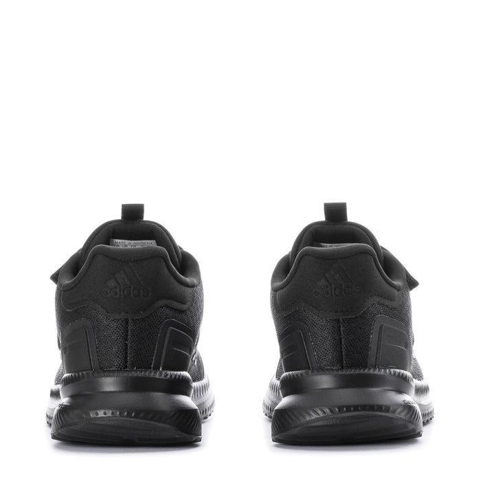 Kids black sneaker heel with lace-up closure and cushioned midsole