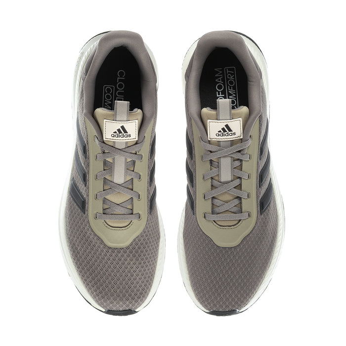 Men's X_PLR Path sneakers, front view; grey uppers with beige laces and adidas logo