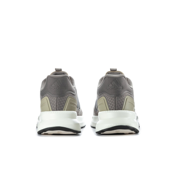 Men's X_PLR Path sneakers, rear view; grey mesh with white sole and black trim