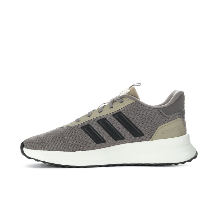 Men's X_PLR Path sneakers, angled side; grey textile upper with three black stripes