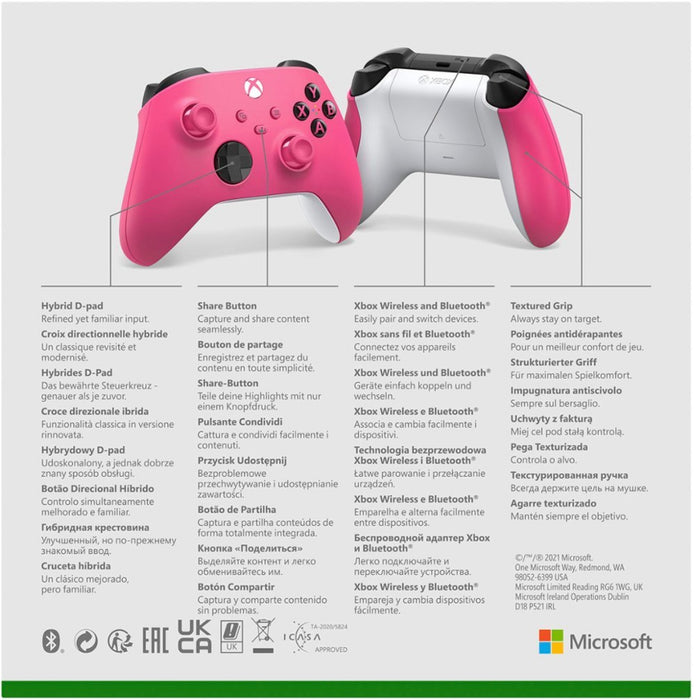 Xbox Wireless Controller - Deep Pink for Xbox Series X|S, Xbox One, and Windows Devices