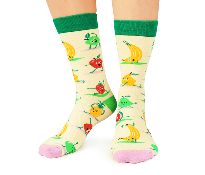 Funny Yoga Fruit socks - Uptown Sox